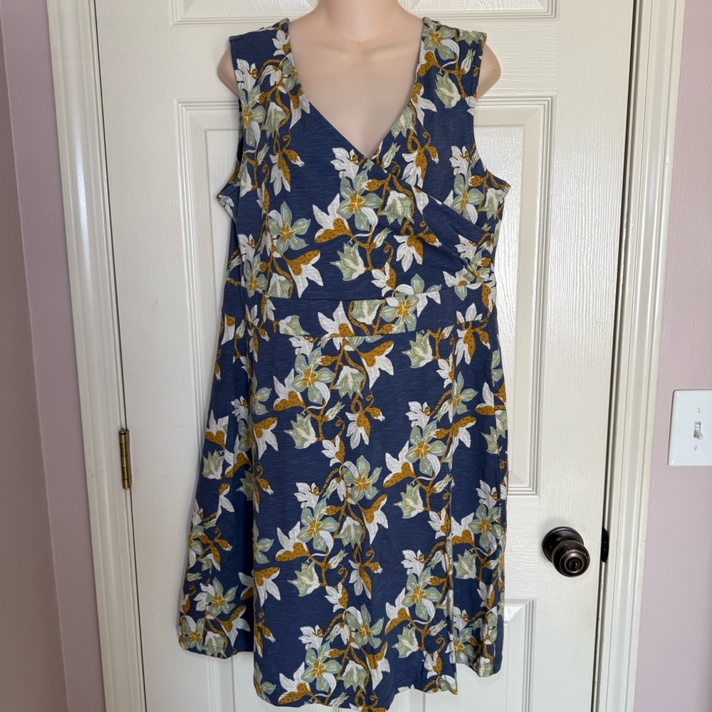 Patagonia Porch Song Womens Dress X-Large Floral Pullover Stretch Organic Cotton